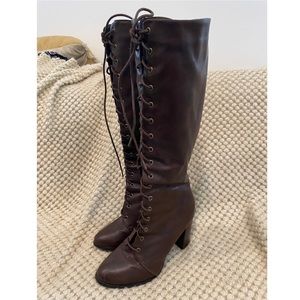 Dark Brown Lace Up Boots.